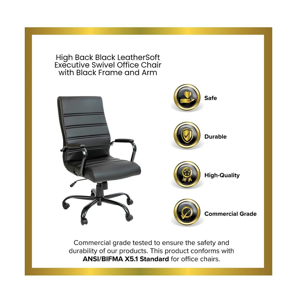 Milano Contemporary High-Back Home Office Chair With Padded Arms