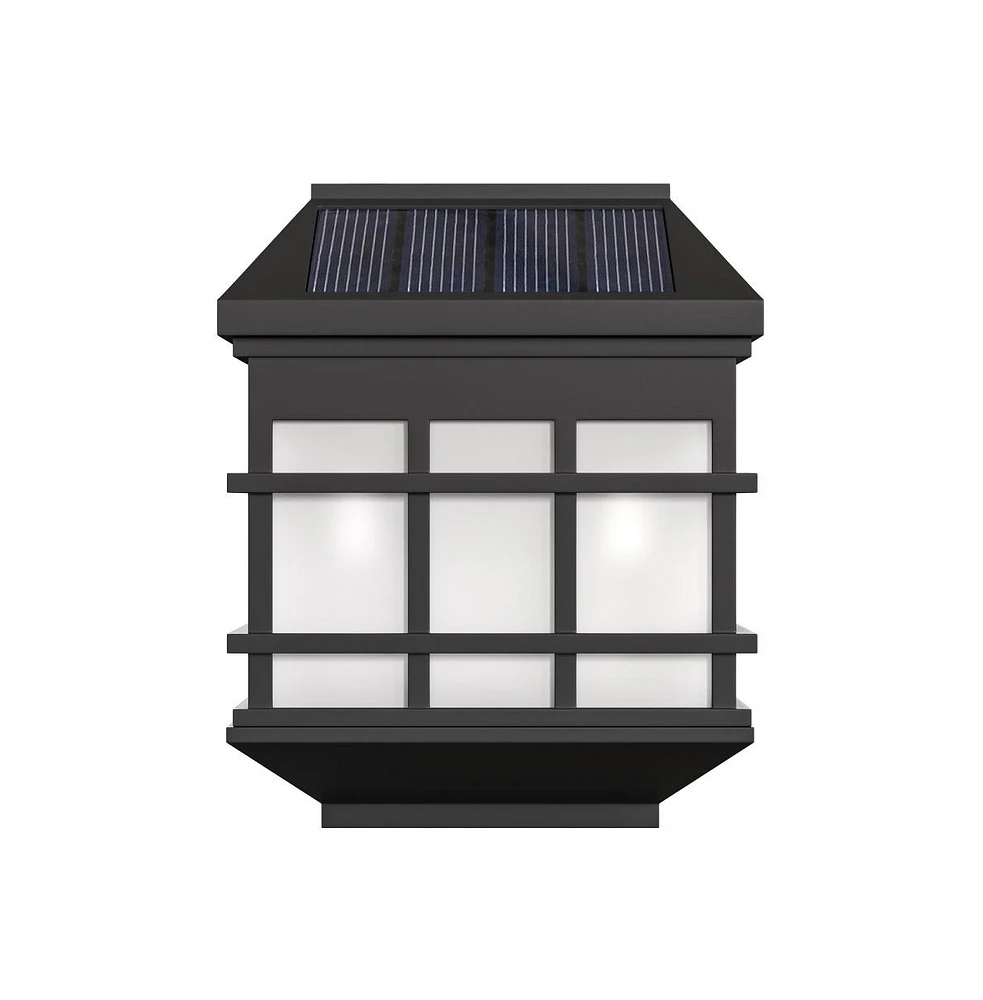 Wall Mount Led Solar Powered Fence And Deck Lights - All-Weather Decorative Set Of 6