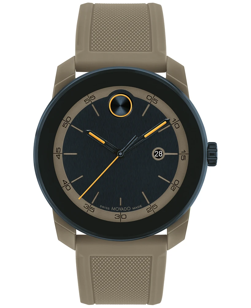 Movado Men's Swiss Bold TR90 Gray Silicone Strap Watch 42mm