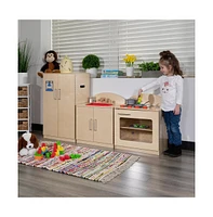 Children's Wooden Kitchen Set-Stove/Sink/Refrigerator For Commercial Or Home Use