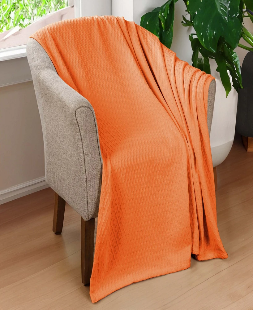 Superior Diamond Pattern All Season Woven Cotton Blanket