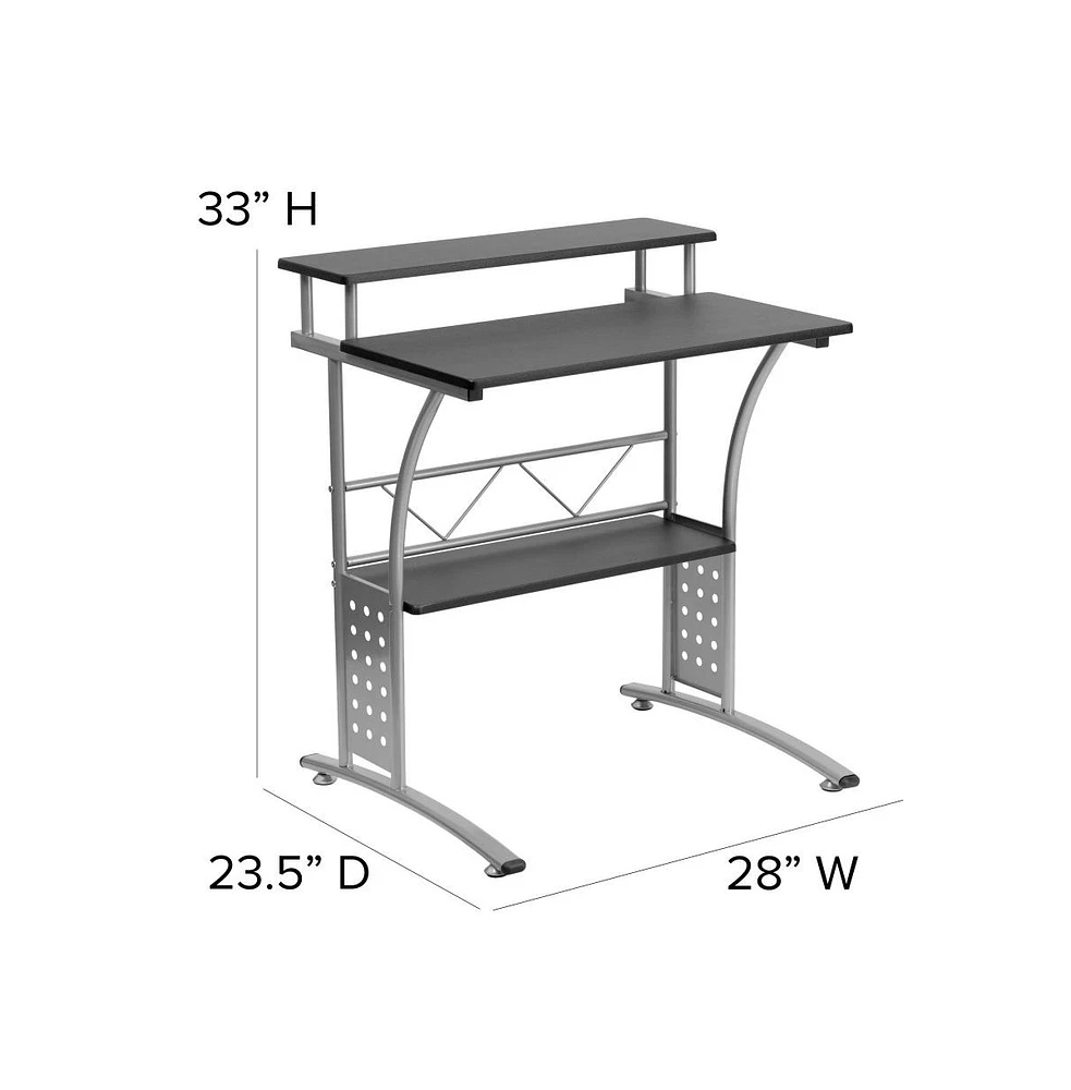 Emma+Oliver Computer Desk With Top And Lower Storage Shelves