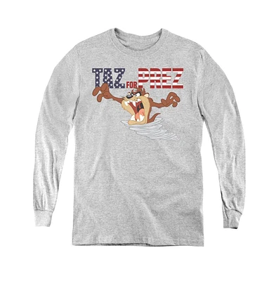 Looney Tunes Youth Taz For Prez 3 Long Sleeve Sweatshirts