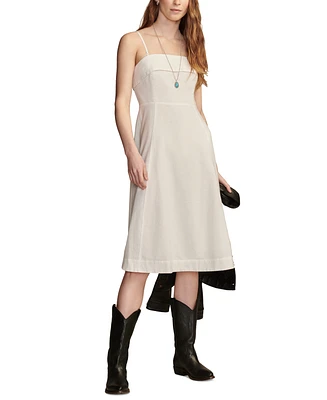 Lucky Brand Women's Cotton Linen Sleeveless Midi Dress