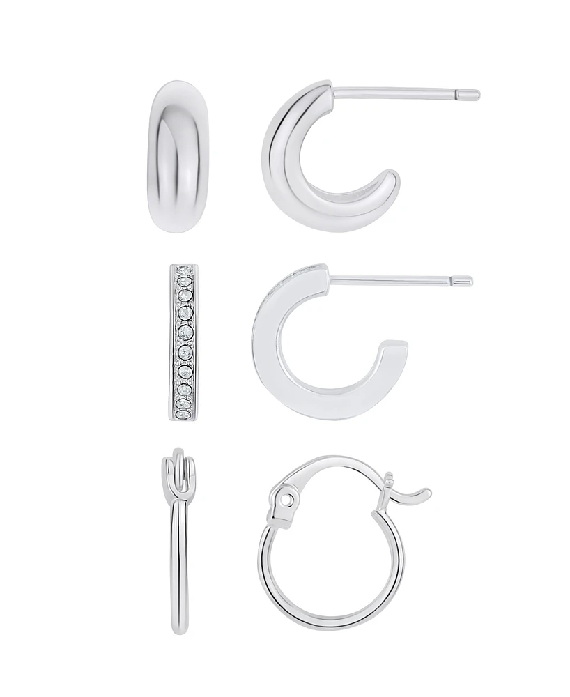 And Now This Crystal Trio Hoop Earring Set