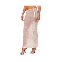Riki Sheer Sequin Maxi Skirt