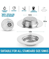 Wide Rim 4.5” Diameter Stainless Steel Sink Strainer (2 Pack)