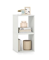 2PCS Stackable Storage Cube Free-standing Storage Organizer Bookcase for Bedroom