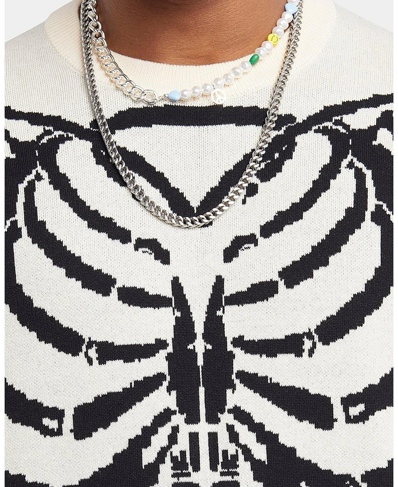 Xxiii Mens Isaac Knit Skeleton Sweater