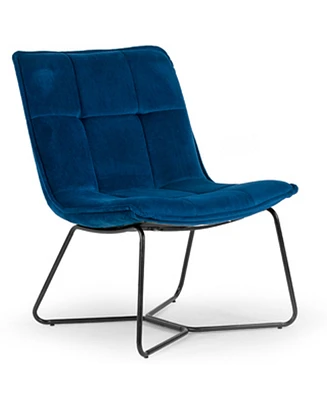 Glamour Home Aurele 26.5" Velvet Fabric Metal Accent Chair