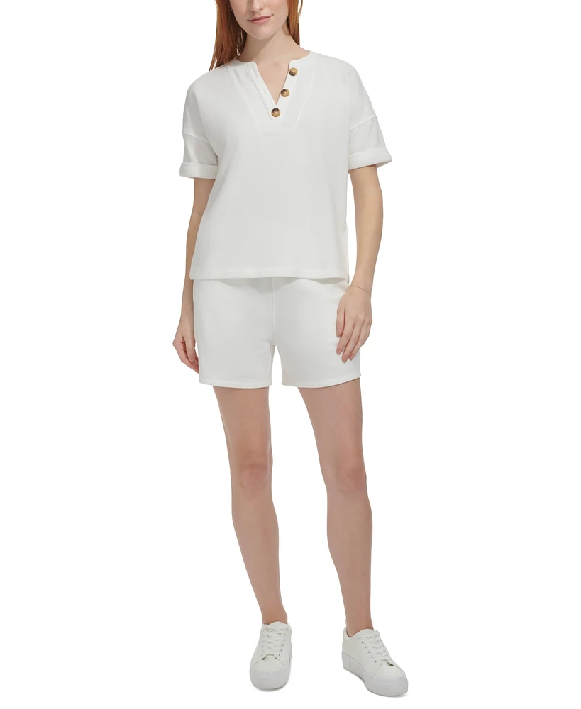 Andrew Marc Sport Women's French Terry Henley Top