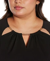 Belldini Black Label Plus Cutout Detail Knit Top