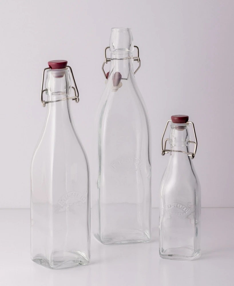 Kilner Set of 8 Square Clip Top Bottles