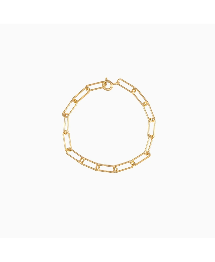 Bearfruit Jewelry Sterling Silver 18k Gold Plated Amelia Chain Statement Bracelet