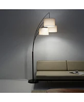Trilage 84" Led Contemporary Arc Floor Lamp with Marble Base, Bulbs Included