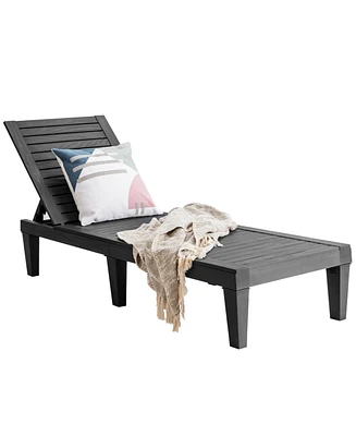 Inolait Sugift Outdoor Chaise Lounge Chair with 5 Positions Adjustable Backrest