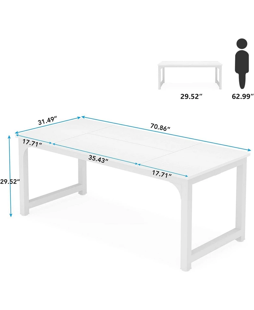 Tribesigns 70.86”Executive Desk, Large Office Computer Desk with Thicken Frame, Modern Simple Workstation Business Furniture for Home Office, W