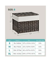Decorative Rattan-Look Storage Basket with Cotton Liner and Carry Handles