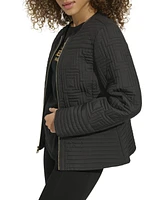 Karl Lagerfeld Paris Women's Collarless Quilted Jacket