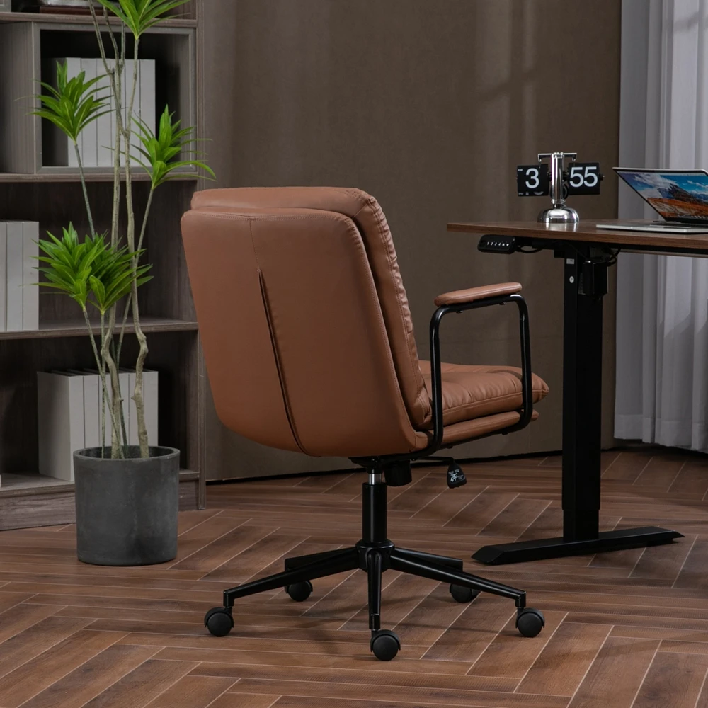 Ergonomic Pu Leather Office Chair with Reclining Back