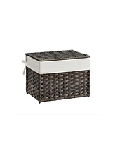 Decorative Rattan-Look Storage Basket with Cotton Liner and Carry Handles