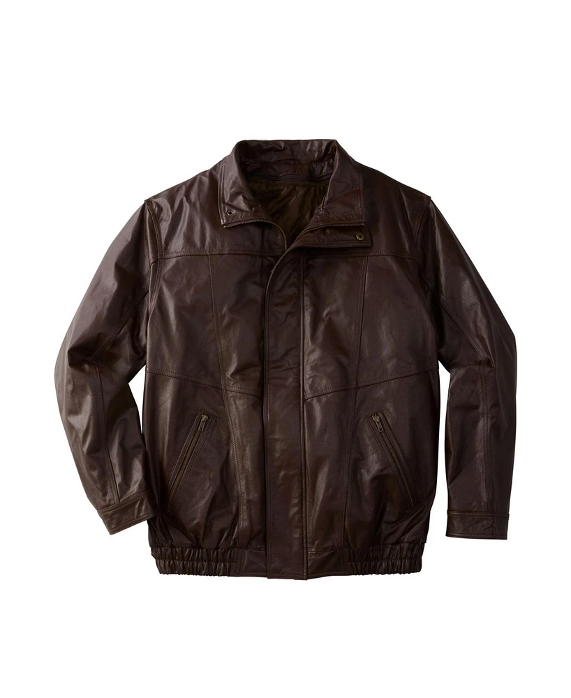 KingSize Big & Tall Leather Bomber Jacket