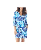 Beach House Style Quinn Split Neck Tunic Dress