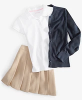 Nautica Big Girls Uniform Pointelle-Stitching Cardigan