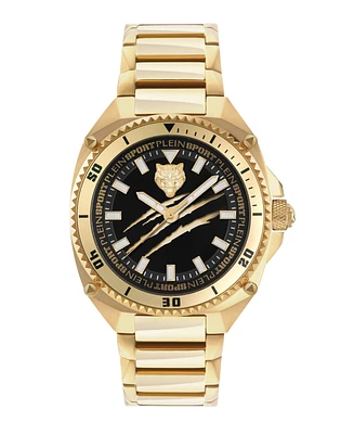 Plein Sport Men's Thunder Force Three Hand Quartz Gold Stainless Steel 47MM