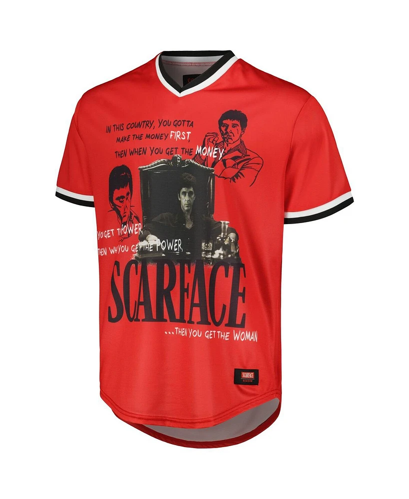Reason Men's and Women's Red Scarface Baseball Jersey
