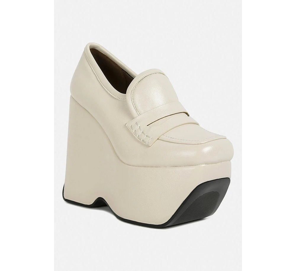 Gilliam Womens High Platform Wedge Loafers