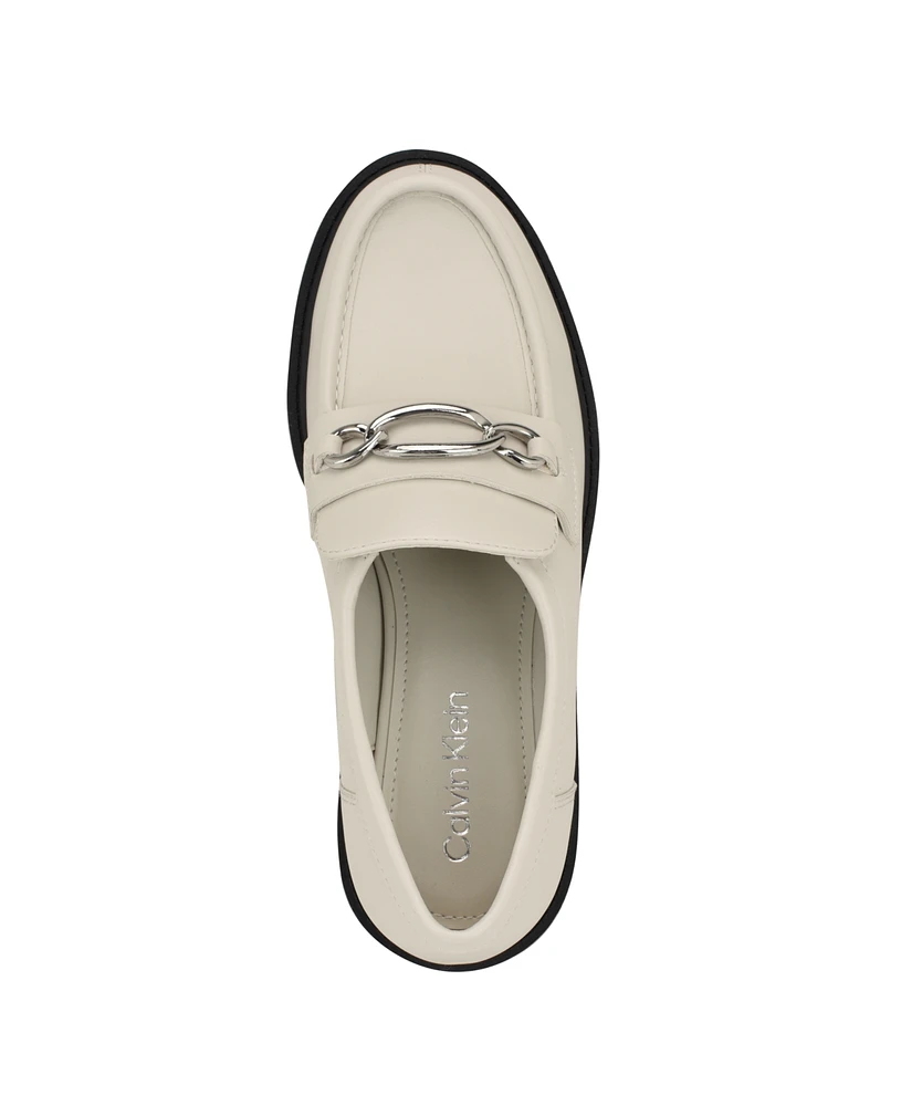 Calvin Klein Women's Zinna Almond Toe Casual Embellished Loafers