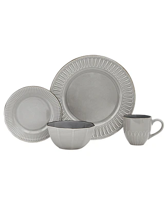 Baum Belle Grey 16 Pc. Dinnerware Set, Service for 4