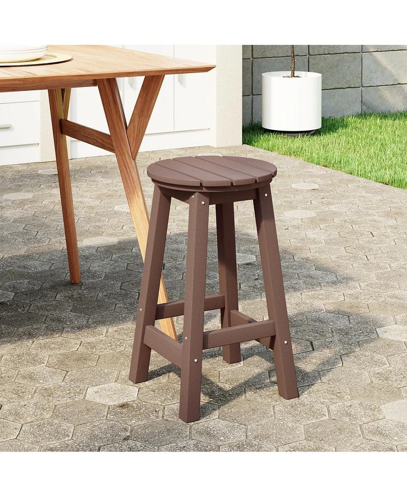 WestinTrends 24" Hdpe Outdoor Patio Round Counter Height Bar Stool