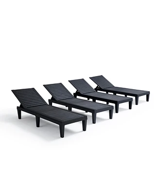 Adjustable & Waterproof Outdoor Patio Chaise Lounge Chairs