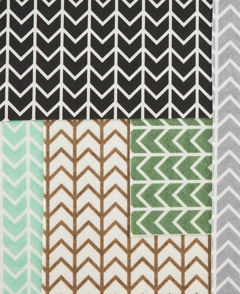 Design Imports Fridge Shelf Liner Collection Non-Adhesive, Cut to fit, Machine Washable, 12x120", Bright Aqua Herringbone, 2 Piece