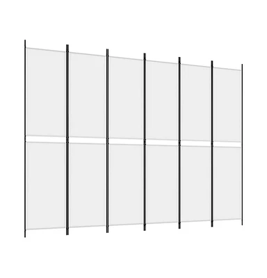 vidaXL 6-Panel Room Divider White 118.1"x86.6" Fabric