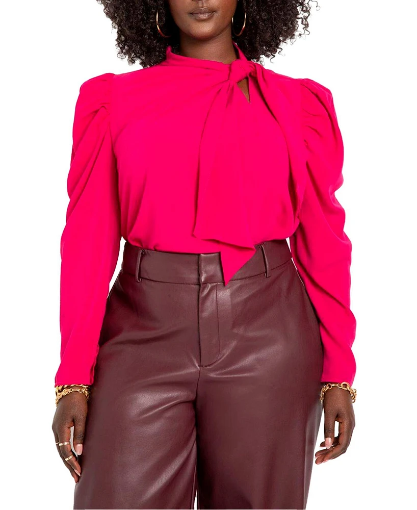 Eloquii Women's Drape Front Blouse
