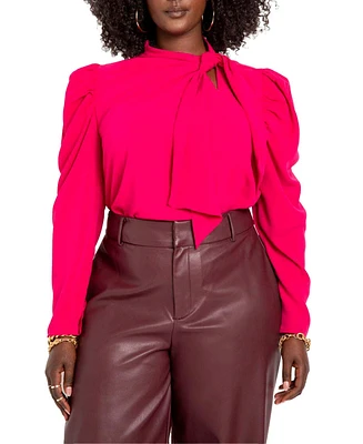 Eloquii Women's Drape Front Blouse