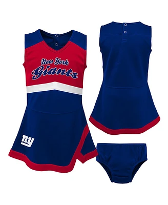 Outerstuff Girls Toddler Royal New York Giants Cheer Captain Dress with Bloomers