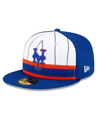 New Era Men's White York Mets 2024 Batting Practice 59FIFTY Fitted Hat