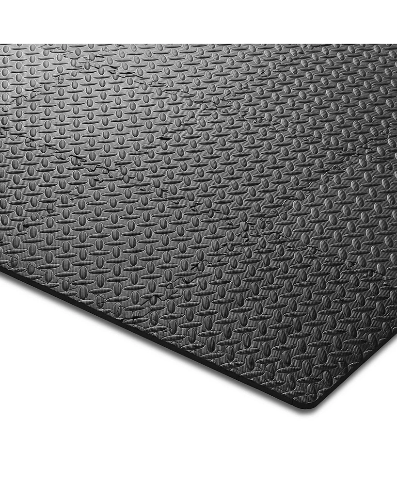 Philosophy Gym Pack of 12 Exercise Flooring Mats - 12 x 12 Inch Foam Rubber Interlocking Puzzle Floor Tiles