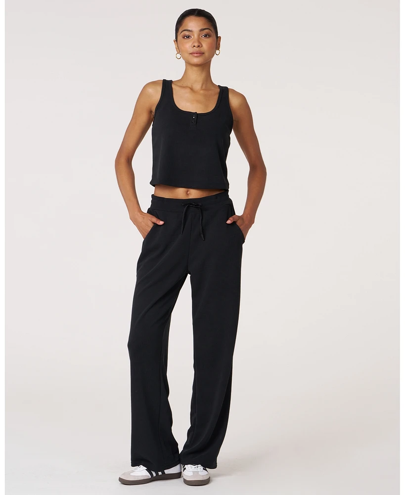 Rebody Active Women's Retreat Waffle Wide Leg Pant 30"