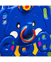 Vebreda 3-in-1 Junior Children Freestanding Design Climber Slide Swing Seat Basketball Hoop