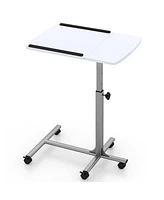 Adjustable Angle & Height Rolling Laptop Notebook Desk Stand Over Sofa Bed Table