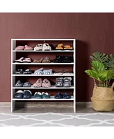3 Pcs Stackable Shoe Rack 31-Inch Horizontal Organizer 2-tier StorageShelf