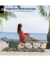 Wide Foldable Camping Cot Heavy-Duty Steel Indoor & Outdoor Sleeping Cot