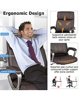 Ergonomic Office Chair Pu Leather Executive Swivel with Upholstered Armrests