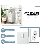 Bathroom Floor Cabinet Freestanding Side Storage Organizer w/2 Removable Drawers