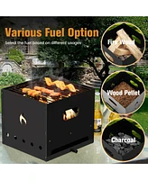 4-in-1 Multipurpose Outdoor Pizza Oven Wood Fired 2-Layer Detachable Oven